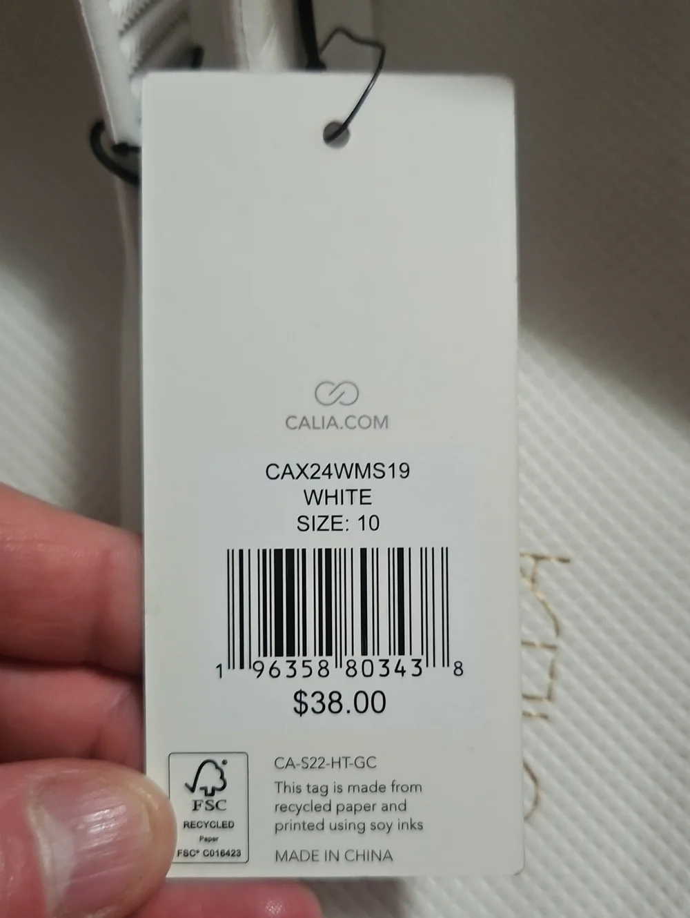 CALIA Women's Molded Slides: WHITE : NEW WITH TAGS: SIZE 10